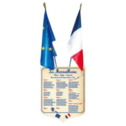 Écusson porte drapeaux en PVC châssis bois