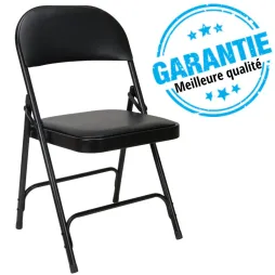 Lot de 6 chaises pliantes noires pour collectivités