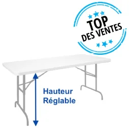 Visuel de la table pliante réglable en hauteur - Leader Equipements Visuel de la table pliante réglable en hauteur - Leader Equipements