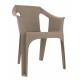 Fauteuil design taupe polypro