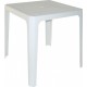 Table polypro pour terrasse, table légère et empilable blanche