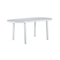 Table blanche en polypro ovale intérieur et extérieur