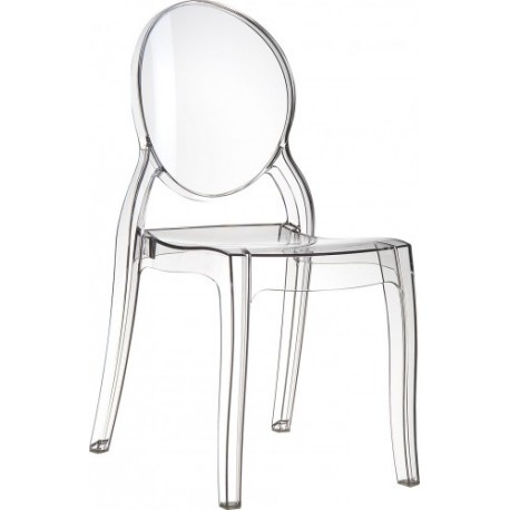 Chaise empilable transparente en plexiglas 