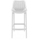 Chaise haute blanche assise 75 cm en fibre de verre et PP