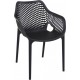 Un fauteuil noir en fibre de verre et PP