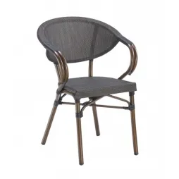 Fauteuil en textilène en aluminium imitation bambou Fauteuil en textilène en aluminium imitation bambou