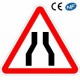 Panneau de signalisation indiquant une chaussée rétrécie (A3)