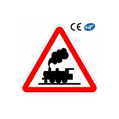 Panneau de signalisation indiquant un passage à niveau sans barrière (A8)