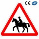 Panneau de route pour signaler un passage fréquent de chevaux (A15c)