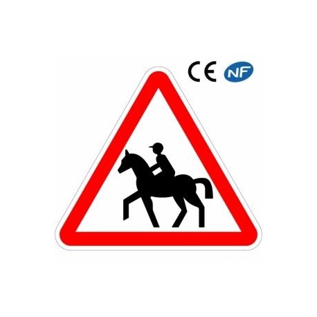 Panneau de route pour signaler un passage fréquent de chevaux (A15c)