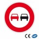 Panneau de circulation routière indiquant une interdiction de dépasser B3