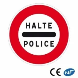 Panneau de circulation signalant un arrêt au poste de police (B5b)