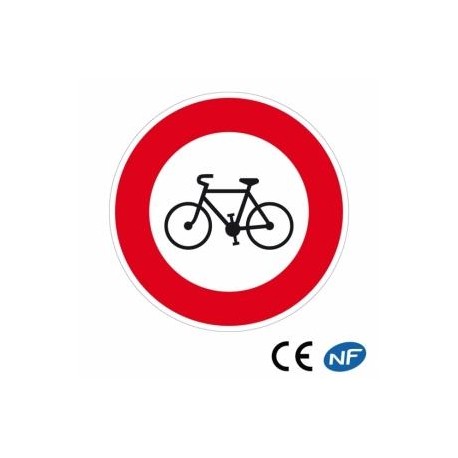 Panneau de circulation signalant un accès interdit aux bicyclettes