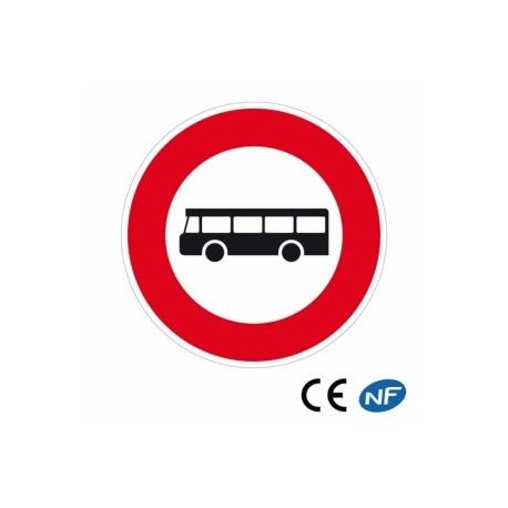 Panneau routier interdit à tous les véhicules de transport en commun