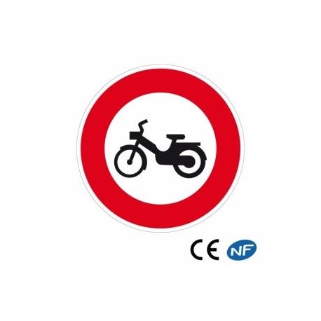 Panneau de circulation indiquant un accès interdit aux cyclomoteurs (B9g)