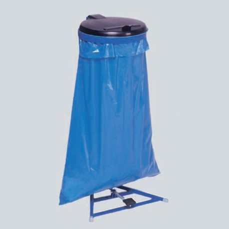 Structure bleue gentiane et couvercle noir pour sac poubelle