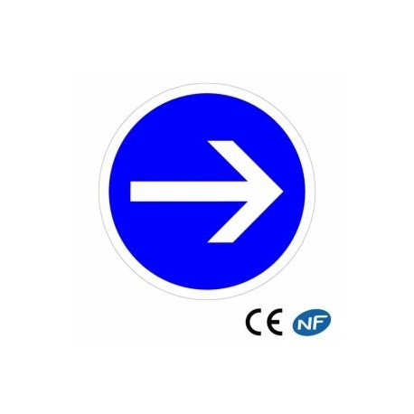 Panneau de signalisation obligation de tourner à droite B21.1