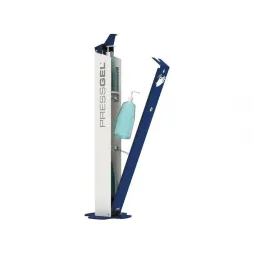 Borne de distribution de gel avec réserve jusqu'à 2 flacons