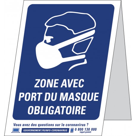 Affiche port du masque obligatoire en A4, A3 ou format chevalet