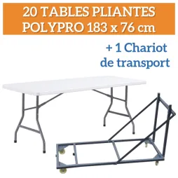 Lot de 20 Tables Polypro