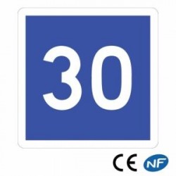 Panneau de circulation routière indiquant une vitesse conseillée C4a