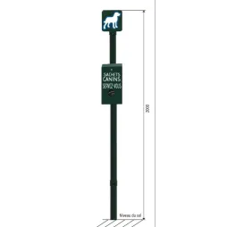 Mât avec distributeur de sacs et haut de mât 