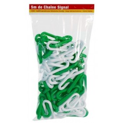 Sachet de 5 m de chaînette en plastique vert et blanc