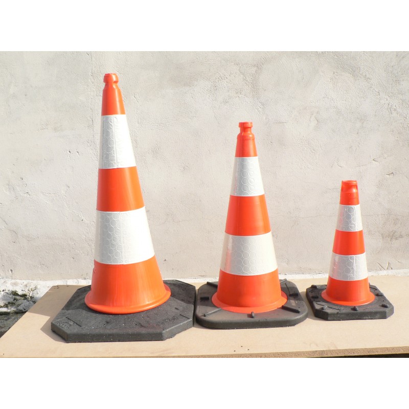 Cône de signalisation de couleur orange&blanc réfléchissant pour chantiers