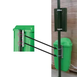 Vue de l'arrière de la borne de propreté du chien avec visserie incluse