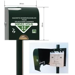 Boite de distribution de sachets bio par liasse de 50 sachets - jusqu'à 100 sachets