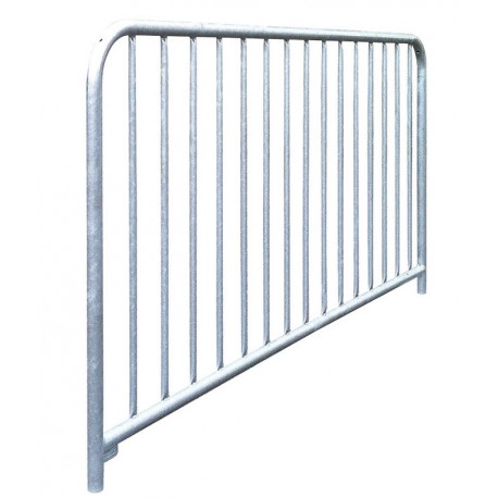 Barrière à barreaux en acier galvanisé sans peinture (15 barreaux)