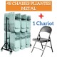 1 chariot pour chaise et ses 48 chaises pliantes en métal