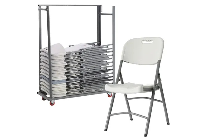 Lot de Chaises polychaise + Chariot de transport