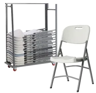 Lot de Chaises polychaise + Chariot de transport