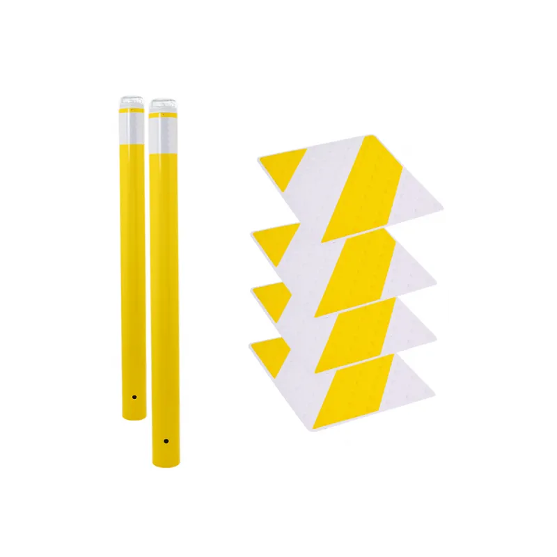 Kit de sécurité pour passage piéton, potelets jaune, dalles jaunes/noires