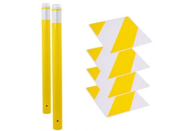 Kit de sécurité pour passage piéton, potelets jaune, dalles jaunes/noires