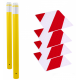Kit de sécurité pour passage piéton, potelets jaune, dalles rouge/blanc