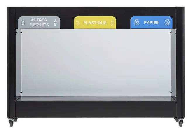Meuble mobile pour tri sélectif 3 compartiments Meuble mobile pour tri sélectif 3 compartiments