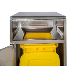 Poubelle intérieure en acier brossé avec trappe basculante