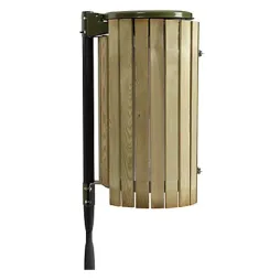 Collecteur de déchets avec entourage bois