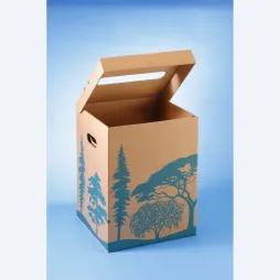 Corbeille à papier en carton 36L avec décors végétal