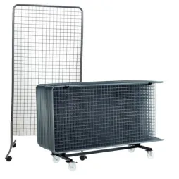 24 grilles d'exposition sur roulettes + 1 chariot de transport