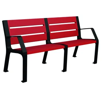 Banc public en polyéthylène Modo - RAL 5004 - Leader Equipements