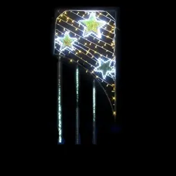 Visuel du décor lumineux irisant et animé de noël Étoiles fondantes pour lampadaire - Leader Equipements Visuel du décor lumineux irisant et animé de noël Étoiles fondantes pour lampadaire - Leader Equipements