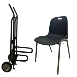 80 chaises coques plastique Emma + 1 diable - Grey Edition®