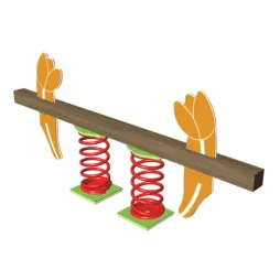 Balançoire sur ressort Tulipe en bois
