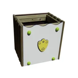 Poubelle murale en bois pour école