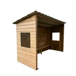 Abribus en bois (2m) avec fenêtre