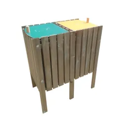 Poubelle de tri en bois Duo