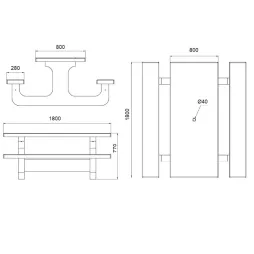 dimensiosn table pique nique béton